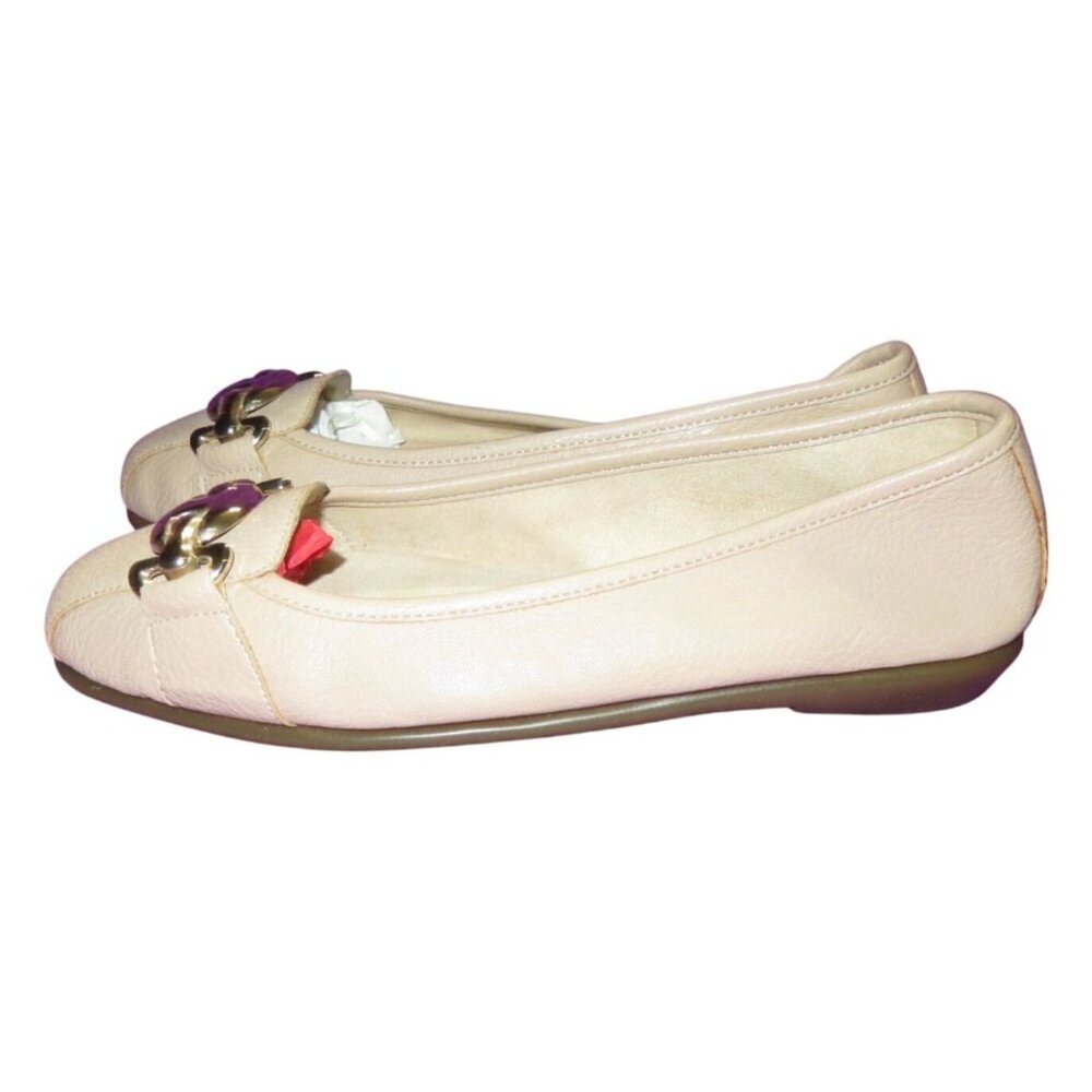 Aerosoles A2 Stich N Turn Technology Vegan Leather Horsebit Ballet Flats size 10